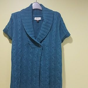 Single button cable knit cardigan